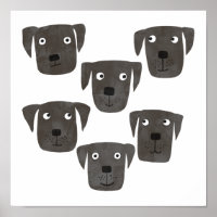 Fun Watercolor Blac Labrador Retriever Hunde
