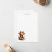Fun Watercolor Dackel Personalisiert Danke Mitteilungskarte (Vorderseite/Rückseite Beispiel)