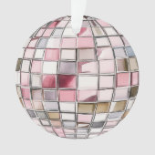 Fun Watercolor Disco Ball Ornament Familienname (Vorderseite)