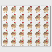 Fun Watercolor Duck in Christmas Red Hat & Krawatt Geschenkpapier (Flach)