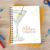 Fun Watercolor Einfach Cocktail Martini Olives Notizblock