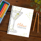 Fun Watercolor Einfach Cocktail Martini Olives Notizblock