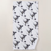 Fun Watercolor Fußball Sportmuster Strandtuch (Vorderseite)