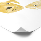 Fun Watercolor Golden Labrador Retriever Hunde Poster (Ecke)