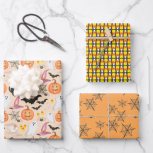 Fun Watercolor Halloween Geschenkpapier Set