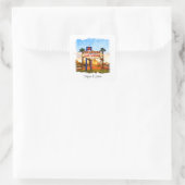 Fun Watercolor Las Vegas Sign Wedding Quadratischer Aufkleber (Tasche)