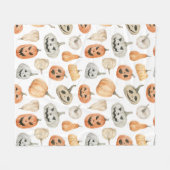 Fun Watercolor Pumpkin Pattern Fleecedecke (Vorderseite (Horizontal))
