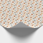Fun Watercolor Pumpkin Pattern Geschenkpapier (Ecke)