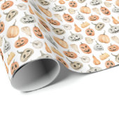 Fun Watercolor Pumpkin Pattern Geschenkpapier (Rolleneckpunkt)