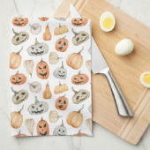 Fun Watercolor Pumpkin Pattern Geschirrtuch (Viertel Falte)