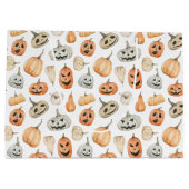 Fun Watercolor Pumpkin Pattern Große Geschenktüte (Rückseite)