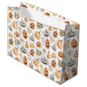 Fun Watercolor Pumpkin Pattern Große Geschenktüte (Vorderseite Schrägansicht)