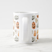 Fun Watercolor Pumpkin Pattern Jumbo-Tasse (Rückseite)