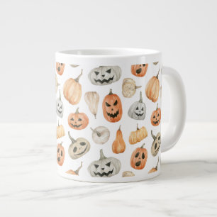 Fun Watercolor Pumpkin Pattern Jumbo-Tasse