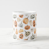 Fun Watercolor Pumpkin Pattern Jumbo-Tasse (Vorderseite)