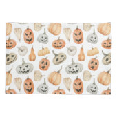 Fun Watercolor Pumpkin Pattern Kissenbezug (Rückseite)