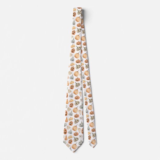 Fun Watercolor Pumpkin Pattern Krawatte (Vorderseite)