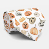 Fun Watercolor Pumpkin Pattern Krawatte (Gerollt)