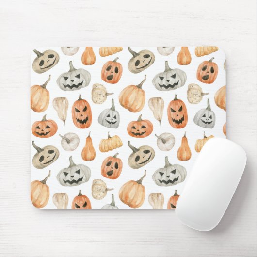 Fun Watercolor Pumpkin Pattern Mousepad (Mit Mouse)