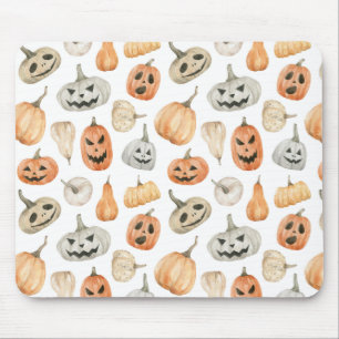 Fun Watercolor Pumpkin Pattern Mousepad