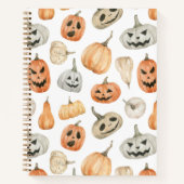 Fun Watercolor Pumpkin Pattern Notizblock (Vorderseite)