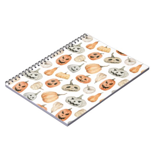 Fun Watercolor Pumpkin Pattern Notizblock (Linke Seite)