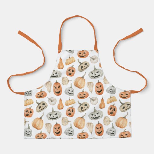 Fun Watercolor Pumpkin Pattern Schürze (Vorderseite)