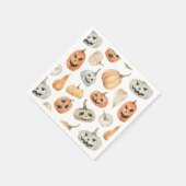 Fun Watercolor Pumpkin Pattern Serviette (Ecke)