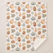 Fun Watercolor Pumpkin Pattern Sherpadecke (Vorderseite)