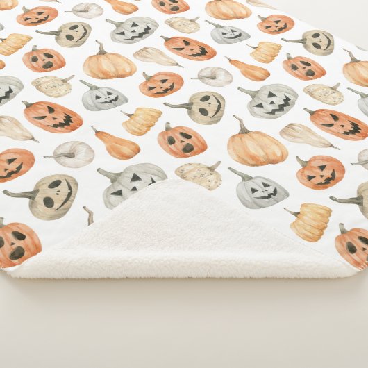 Fun Watercolor Pumpkin Pattern Sherpadecke (3/4)