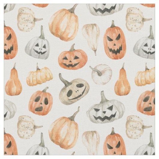 Fun Watercolor Pumpkin Pattern Stoff (Nahaufnahme)