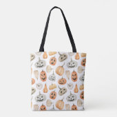 Fun Watercolor Pumpkin Pattern Tasche (Rückseite)