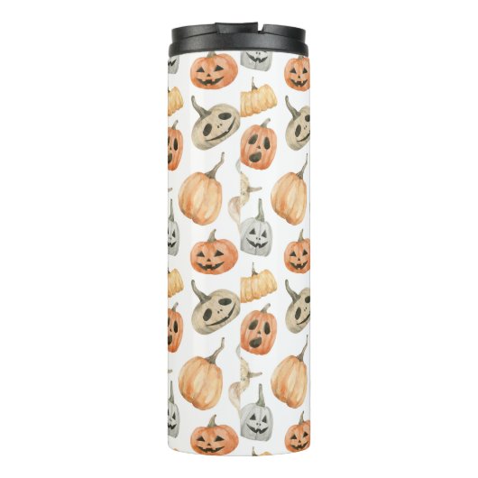 Fun Watercolor Pumpkin Pattern Thermosbecher (Rückseite)