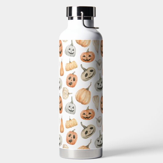 Fun Watercolor Pumpkin Pattern Trinkflasche (links)