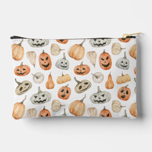 Fun Watercolor Pumpkin Pattern Zubehörtasche (Rückseite)