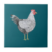 Fun Watercolor Wyandotte Chicken Fliese (Vorderseite)