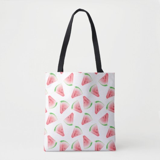 Fun Watermelon All-Over-Print Tote Bag, Mittel Tasche (Vorderseite)