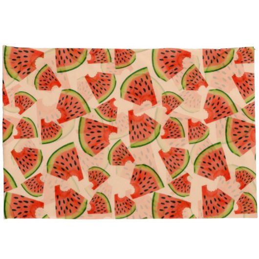 Fun Watermelon Bite Muster Peach Kissenbezug