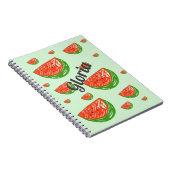 Fun Watermelon Individuelle Name Spiral Foto Noteb Notizblock (Rechte Seite)