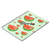 Fun Watermelon Individuelle Name Spiral Foto Noteb Notizblock (Linke Seite)