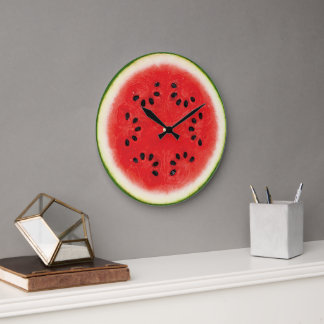 Fun Watermelon Red Summer Frucht Slice Motif Große Wanduhr