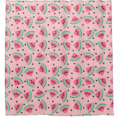 Fun Watermelon Slice Pattern Summer Vibes Duschvorhang (Vorderseite)