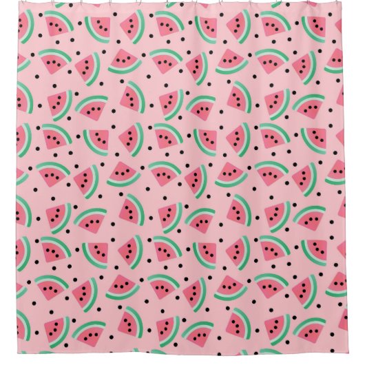 Fun Watermelon Slice Pattern Summer Vibes Duschvorhang (Vorderseite)