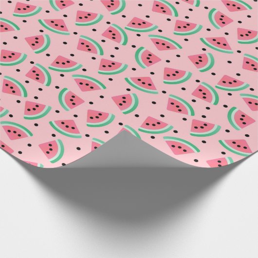 Fun Watermelon Slice Pattern Summer Vibes Geschenkpapier (Ecke)