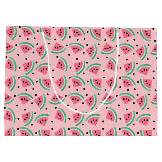 Fun Watermelon Slice Pattern Summer Vibes Große Geschenktüte (Rückseite)