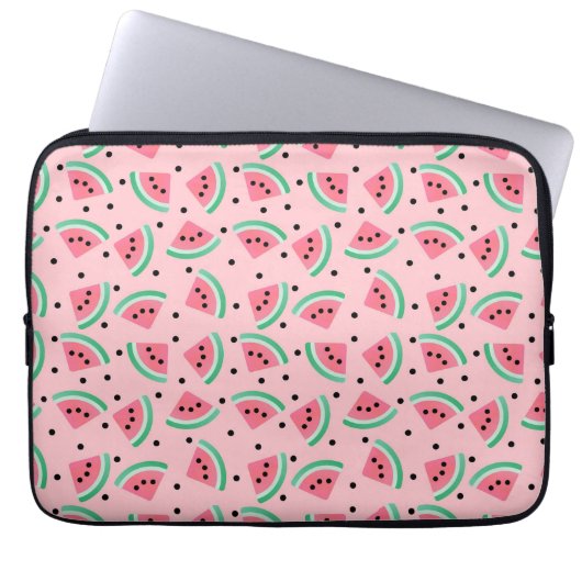 Fun Watermelon Slice Pattern Summer Vibes Laptopschutzhülle (Vorderseite)