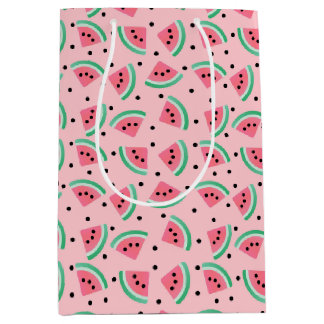 Fun Watermelon Slice Pattern Summer Vibes Mittlere Geschenktüte
