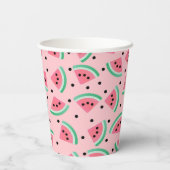 Fun Watermelon Slice Pattern Summer Vibes Pappbecher (Rückseite)