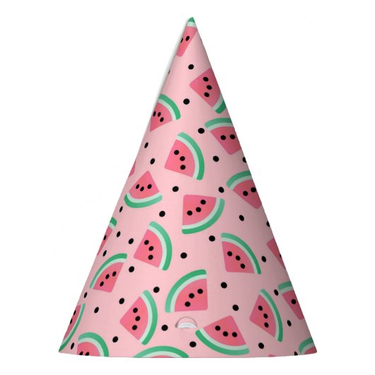 Fun Watermelon Slice Pattern Summer Vibes Partyhütchen (Links)