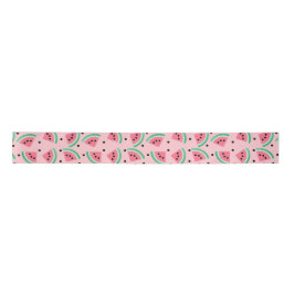 Fun Watermelon Slice Pattern Summer Vibes Satinband